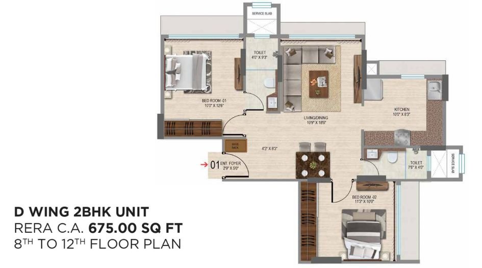 VKG-Park-Estate-Floor-Plan-2-BHK-675-Sqft